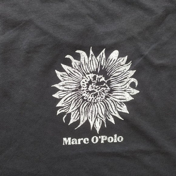 Marc O'Polo Black Printed Round Neck T Shirt - Picture 9 of 9